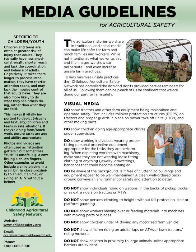 Ag Safety Media Guidelines